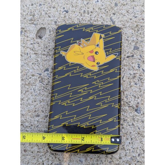Pokemon Pikachu Wallet  Hard Case Snap Clasp Hinged Anime Yellow - Picture 7 of 8